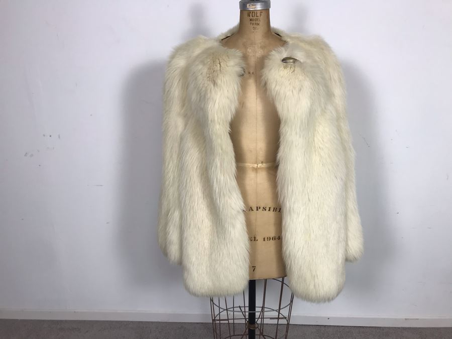 Pellicceria Graxia Milano Italian White Fur Jacket Apx Size 42 Length:30 Perimeter:45 Outer Sleeve To Neck:30 Inner Sleeve:16 [Photo 3]