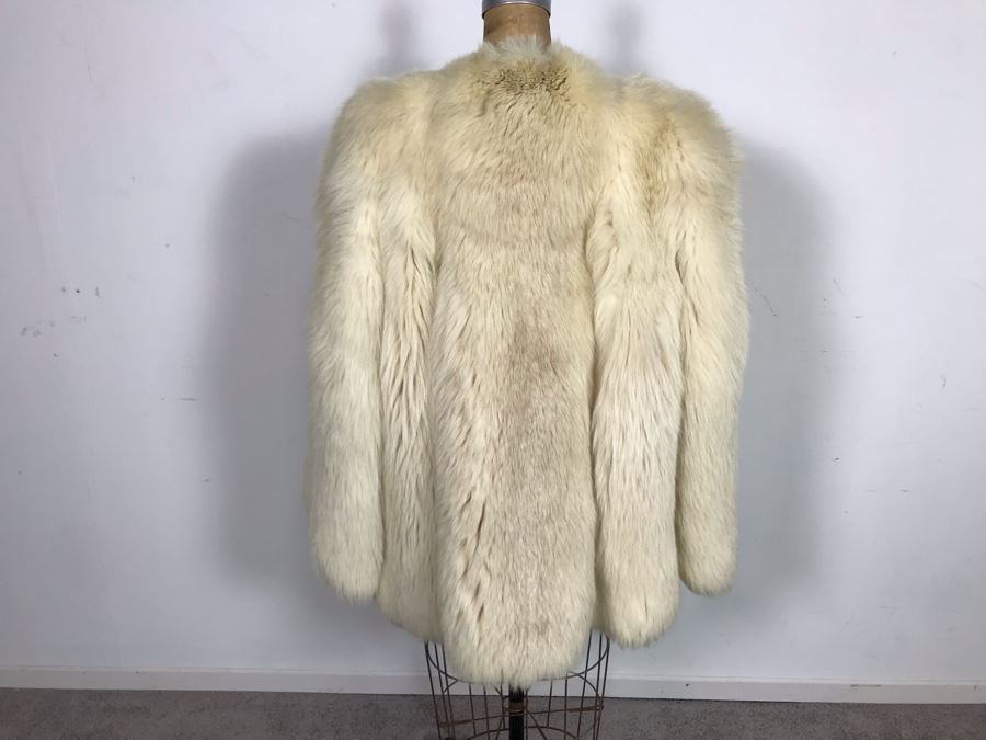 Pellicceria Graxia Milano Italian White Fur Jacket Apx Size 42 Length:30 Perimeter:45 Outer Sleeve To Neck:30 Inner Sleeve:16 [Photo 9]