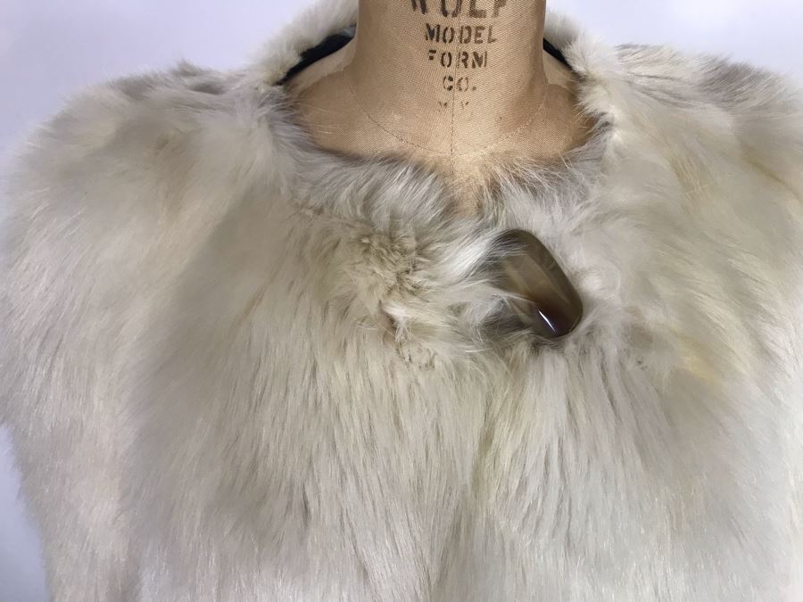 Pellicceria Graxia Milano Italian White Fur Jacket Apx Size 42 Length:30 Perimeter:45 Outer Sleeve To Neck:30 Inner Sleeve:16 [Photo 7]