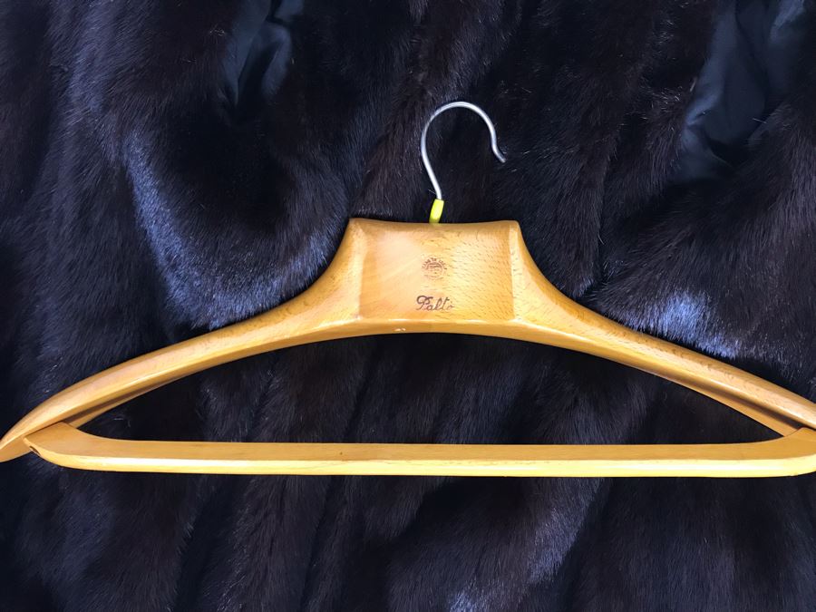 Italian Black Leather Mink Fur Lined Jacket Apx Size 42 [Photo 14]