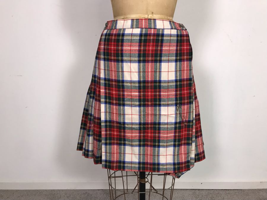 Italian Plaid Skirt By Albatros Size 44 [Photo 2]