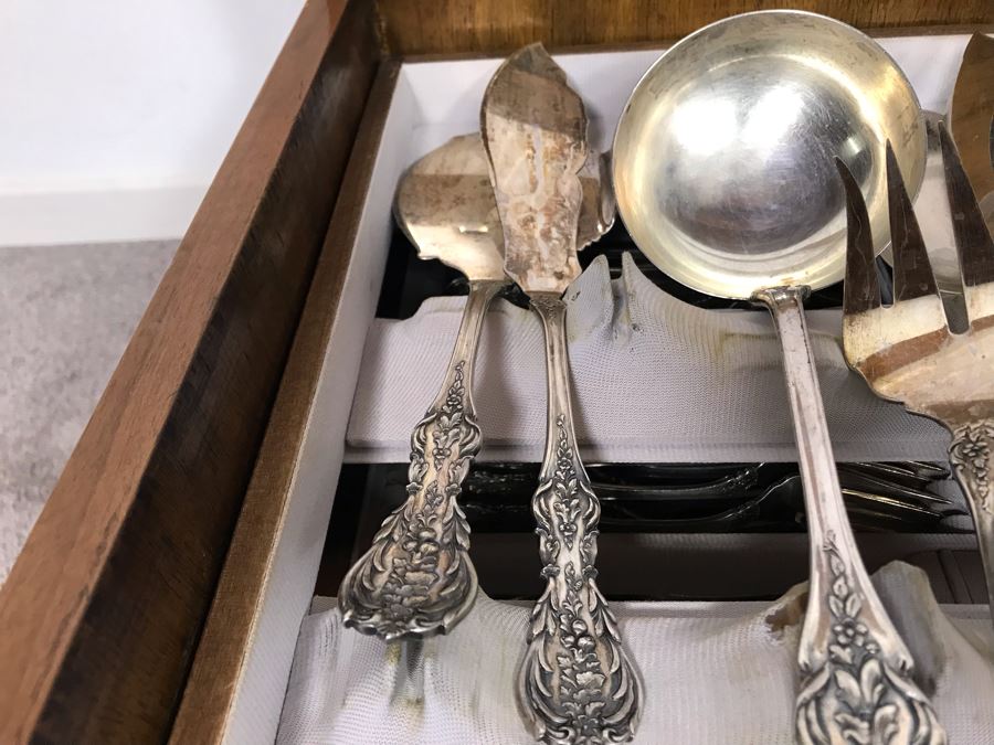 MASSIVE Vintage Italian 800 Silver Flatware Set W/ Serving Pieces Hallmarked 72 PA Palermo Italy