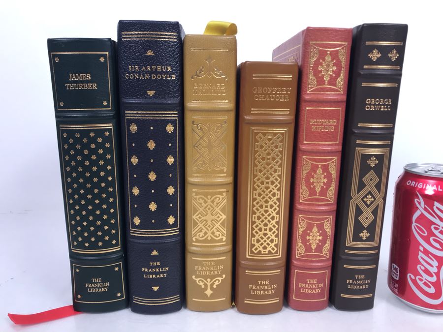 Collection Of Six The Franklin Library Limited Edition Books: George Orwell Animal Farm, Rudyard Kipling, Geoffrey Chaucer Canterbury Tales, Bernard Malamud, Sir Arthur Conan Doyle, James Thurber [Photo 3]