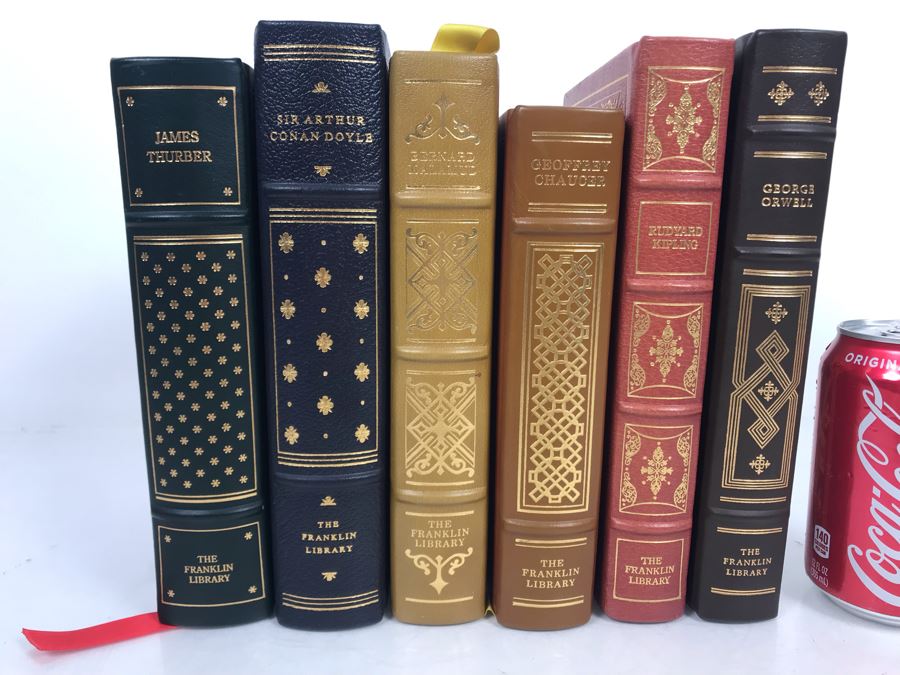 Collection Of Six The Franklin Library Limited Edition Books: George Orwell Animal Farm, Rudyard Kipling, Geoffrey Chaucer Canterbury Tales, Bernard Malamud, Sir Arthur Conan Doyle, James Thurber