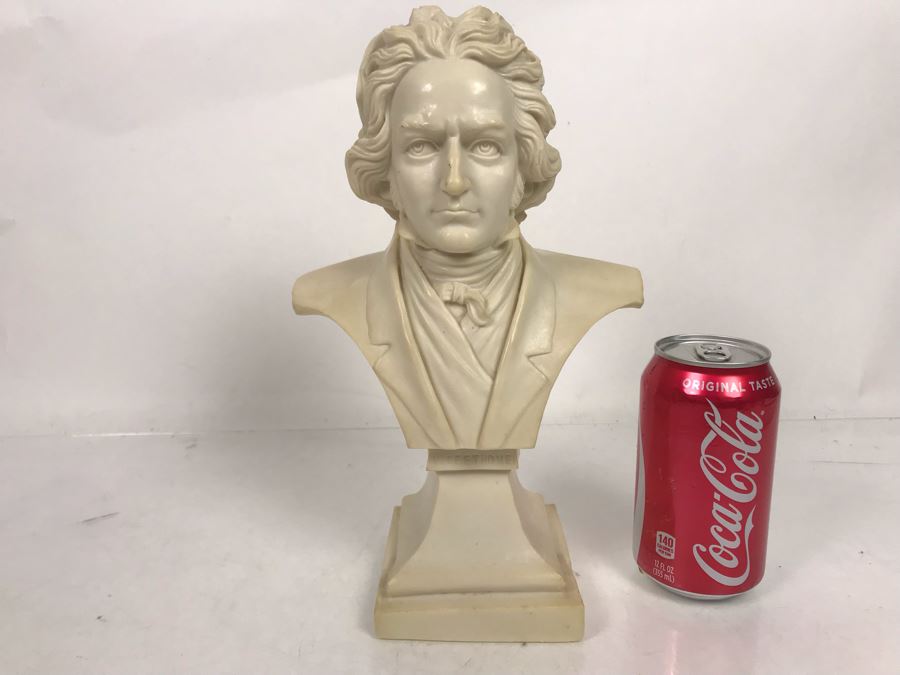 Ludwig Van Beethoven Resin Bust Sculpture Made In Italy 7W X 4D X 11H [Photo 3]
