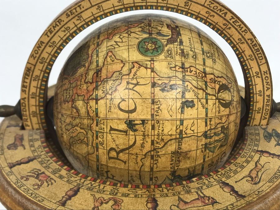Small Wooden World Globe Made In Italy 7W X 7H [Photo 5]