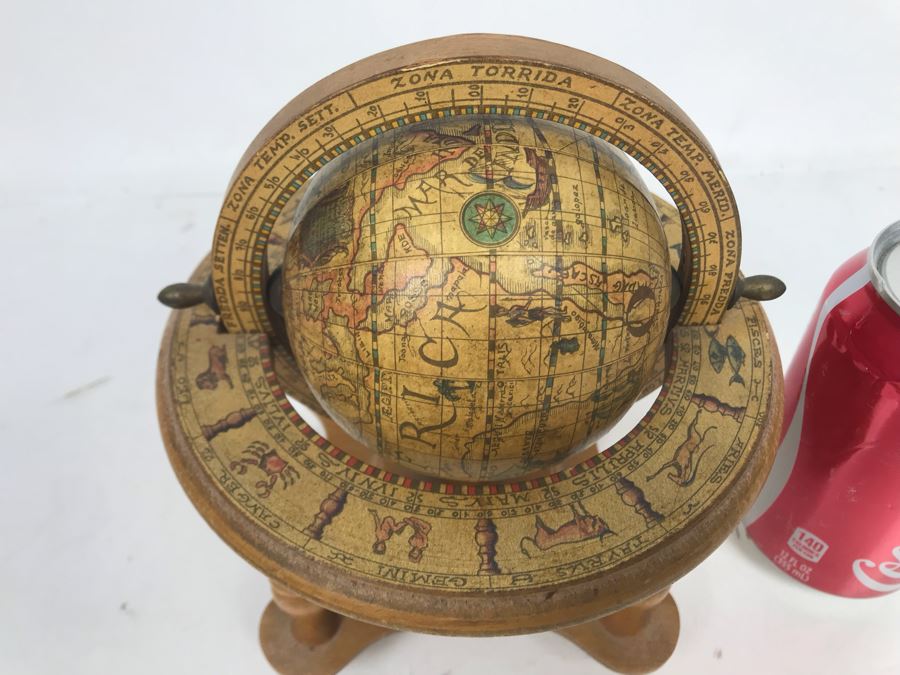 Small Wooden World Globe Made In Italy 7W X 7H [Photo 3]