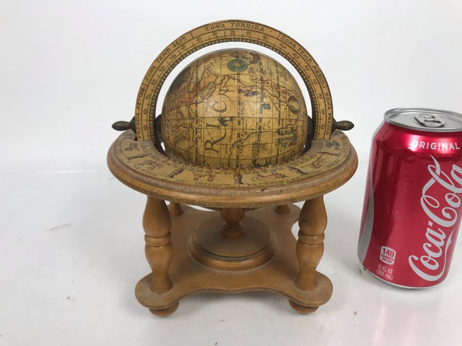 Small Wooden World Globe Made In Italy 7W X 7H [Photo 2]