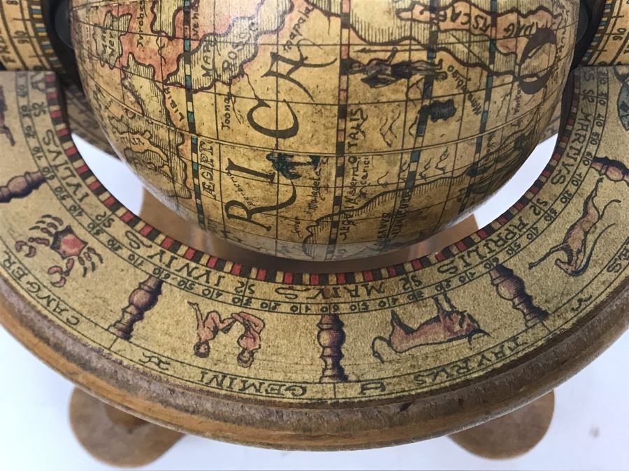 Small Wooden World Globe Made In Italy 7W X 7H [Photo 4]