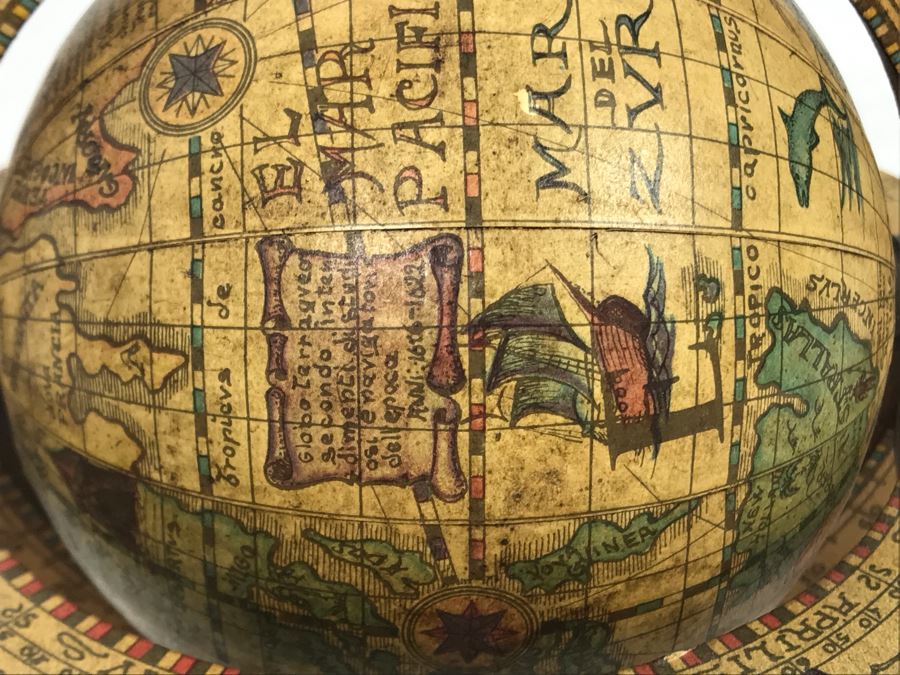 Small Wooden World Globe Made In Italy 7W X 7H [Photo 8]