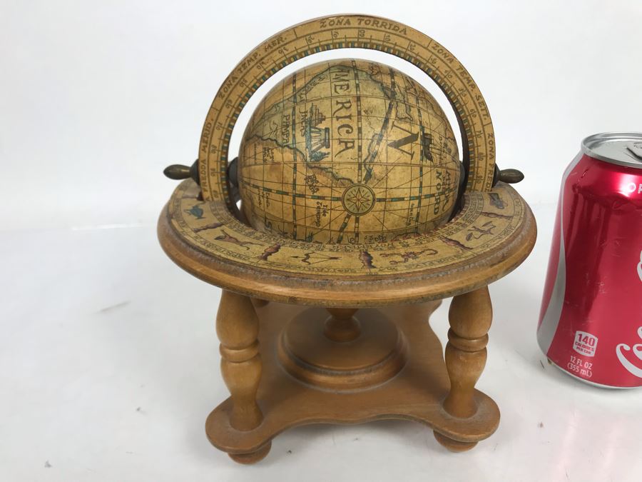 Small Wooden World Globe Made In Italy 7W X 7H [Photo 10]