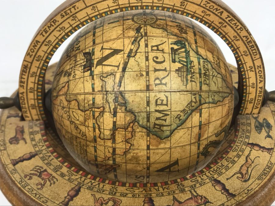 Small Wooden World Globe Made In Italy 7W X 7H [Photo 6]