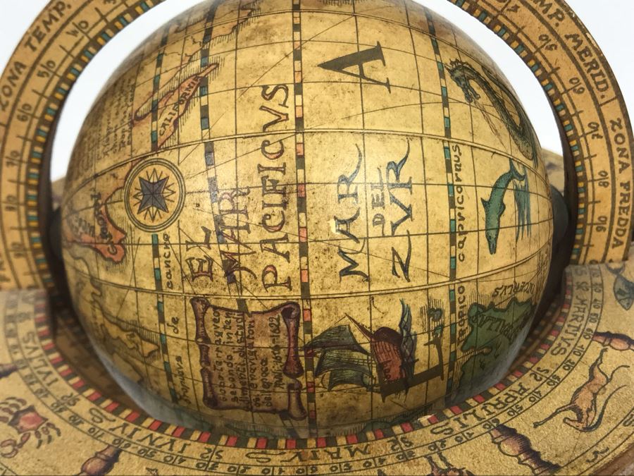 Small Wooden World Globe Made In Italy 7W X 7H [Photo 7]