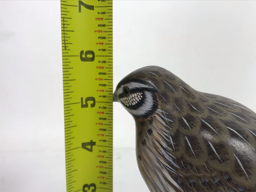Hand Painted Wooden Common Quail Sculpture 4.5W X 4D X 5.5H [Photo 12]