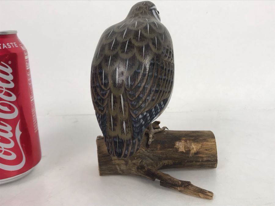 Hand Painted Wooden Common Quail Sculpture 4.5W X 4D X 5.5H [Photo 8]