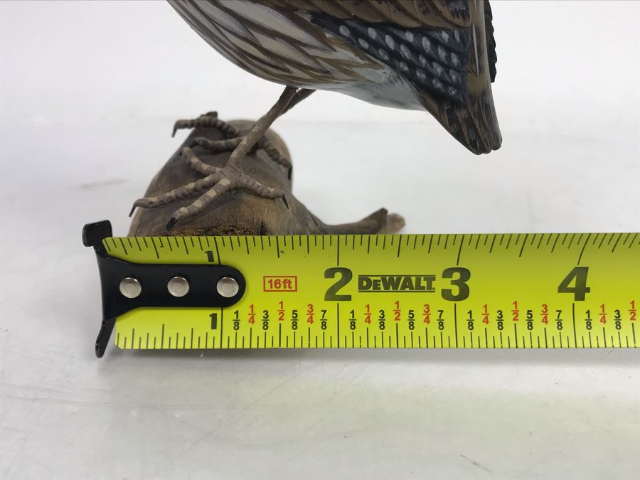 Hand Painted Wooden Common Quail Sculpture 4.5W X 4D X 5.5H [Photo 11]