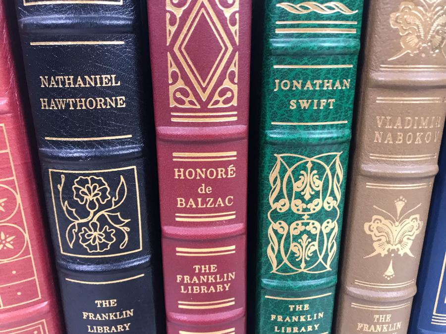 Collection Of Six The Franklin Library Limited Edition Books: Ernest Hemingway, Herman Melville, Vladimir Nabokov, Jonathan Swift Gulliver's Travels, Honore De Balzac, Nathaniel Hawthorne [Photo 4]