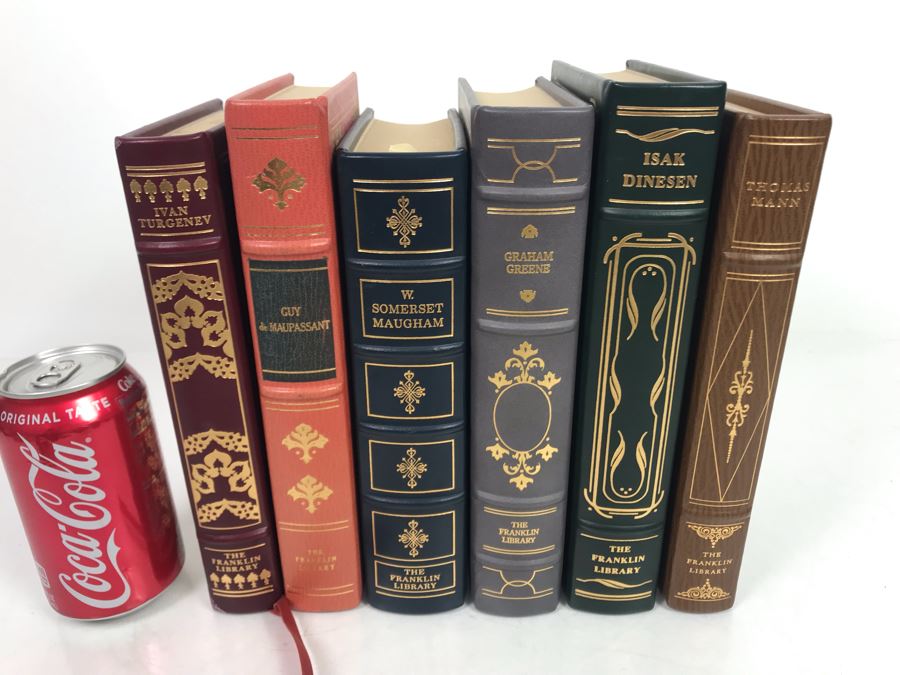 Collection Of Six The Franklin Library Limited Edition Books: Thomas Mann, Isak Dinesen, Graham Greene, W. Somerset Maugham, Guy De Maupassant, Ivan Turgenev [Photo 2]