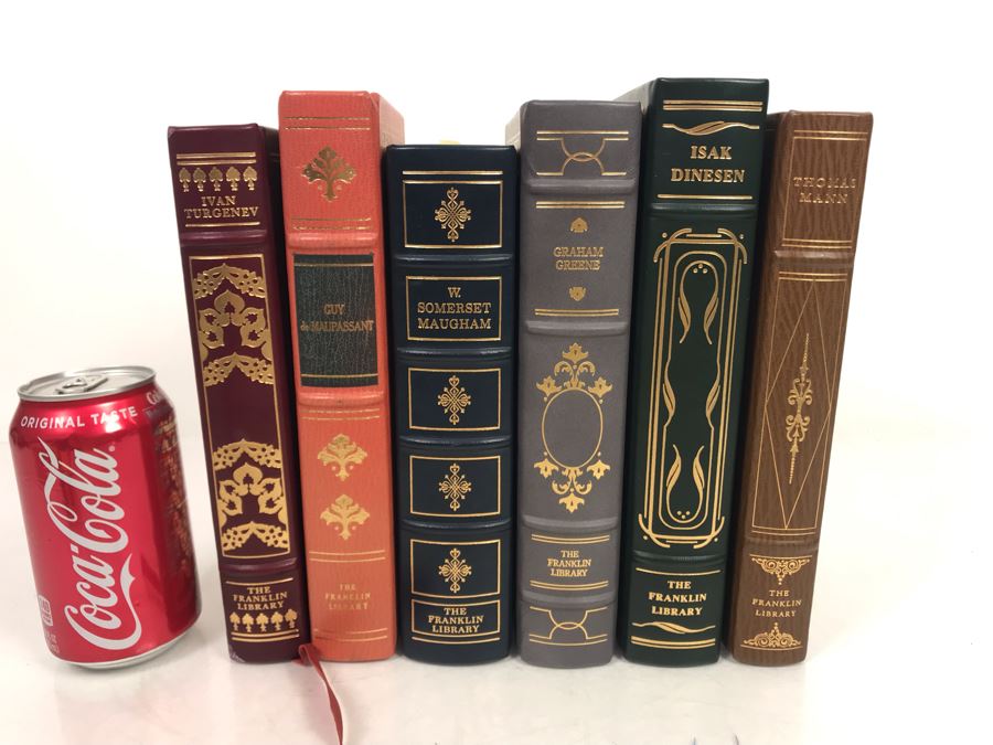 Collection Of Six The Franklin Library Limited Edition Books: Thomas Mann, Isak Dinesen, Graham Greene, W. Somerset Maugham, Guy De Maupassant, Ivan Turgenev [Photo 3]