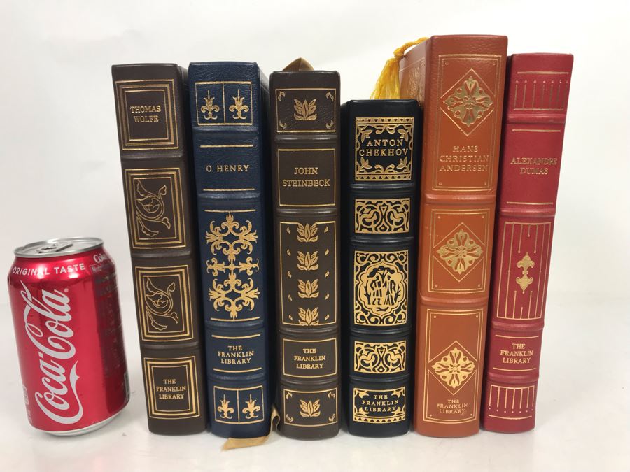 Collection Of Six The Franklin Library Limited Edition Books: Hans Christian Andersen Fairy Tales, John Steinbeck, Alexandre Dumas, Anton Chekhov, O. Henry, Thomas Wolfe