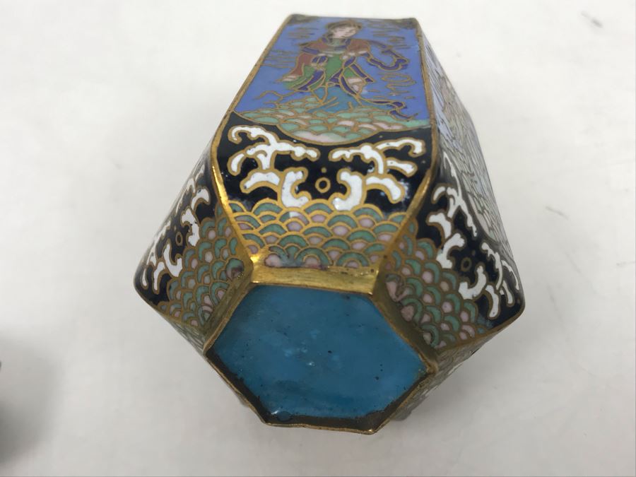 Pair Of Small Cloisonne Boxes 3H [Photo 11]