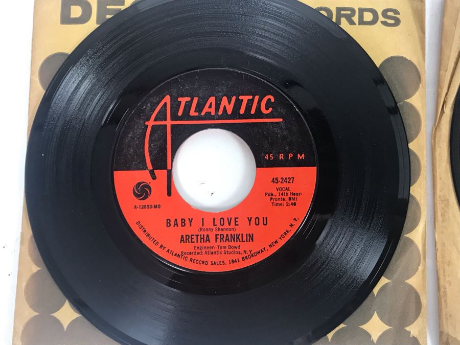 Vintage 45 Records Including The Beatles We Can Work It Out Day Tripper With Jacket, Aretha Franklin Respect, James Brown, Dean And Jean, Donovan, Ramsey Lewis Trio - See Photos [Photo 8]