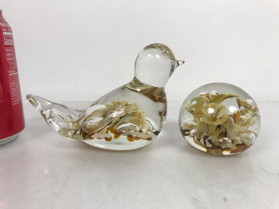 Vintage 1977 Maude And Bob St. Clair Art Glass Paperweights