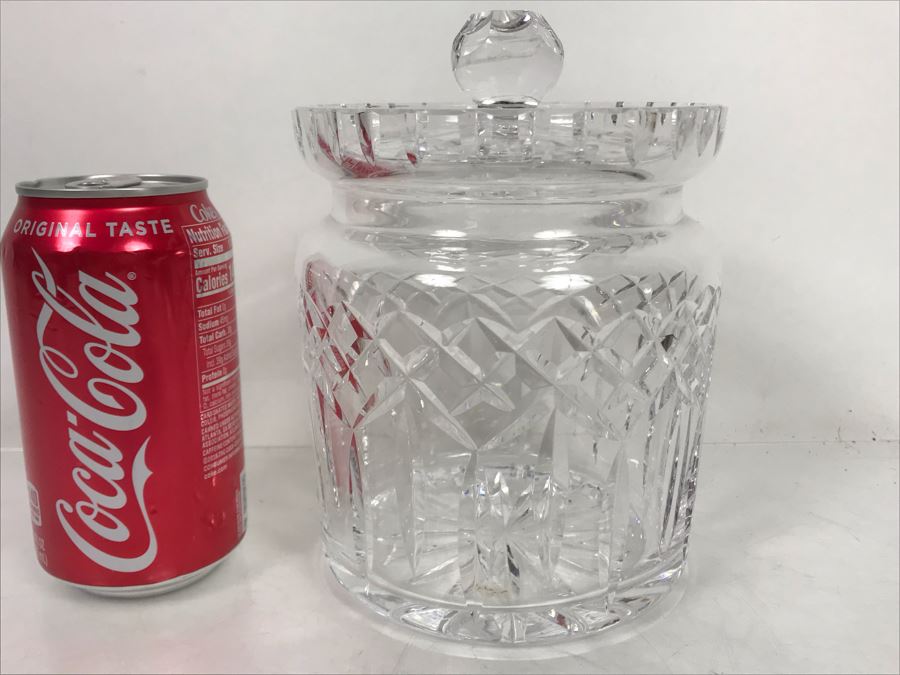 Waterford Crystal Biscuit Barrel With Lid 5W X 6H