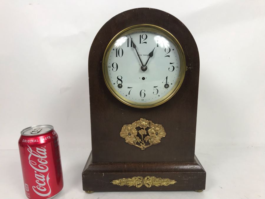 Vintage Working Seth Thomas Ormolu Decorated Mantel Clock [Photo 1]