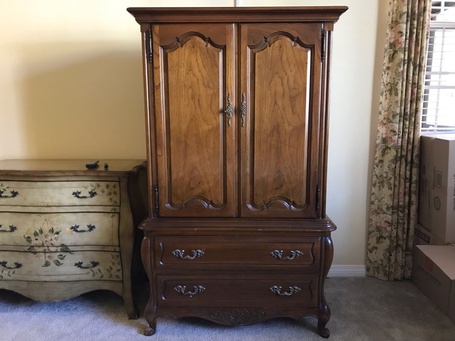 Vintage French Provincial Gentleman's High Boy Dresser By Hickory Manufacturing Co [Photo 3]