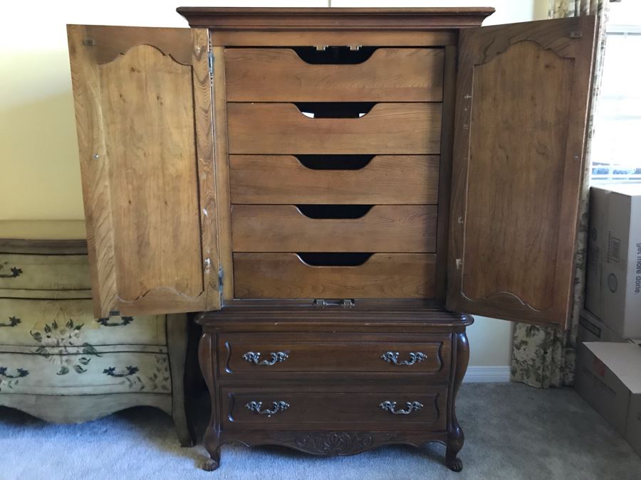 Vintage French Provincial Gentleman's High Boy Dresser By Hickory Manufacturing Co [Photo 6]