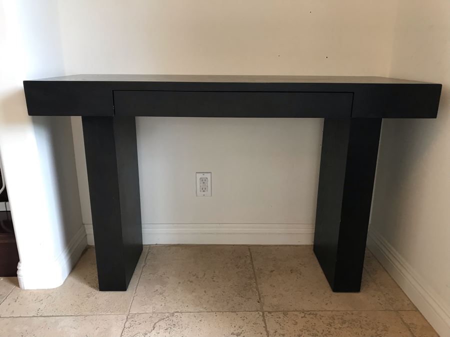 West Elm Console Table With Drawer In Black 48W X 18D X 30H [Photo 1]