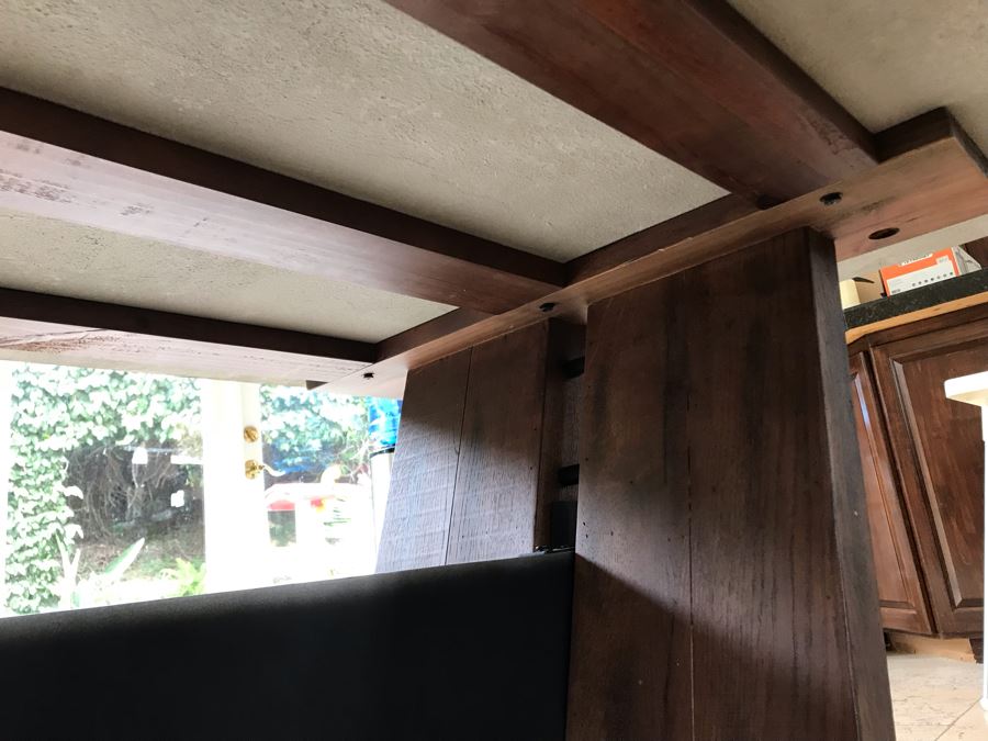 Bonham Dining Table For The Industrial Home Acutely Angled With Reclaimed French Oak Legs, Steel Stretcher And Smooth Grey Concrete Top With Beveled Edge 78W X 41D X 30H Retails $2,500 [Photo 24]