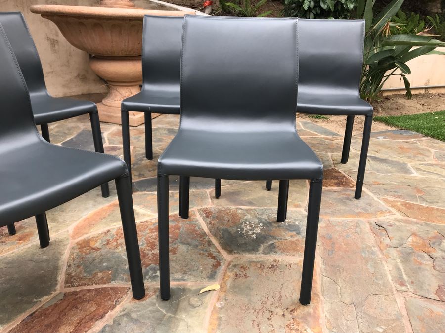 Colter Leather Dining Chairs By Nuevo - Six Chair Total [Photo 7]