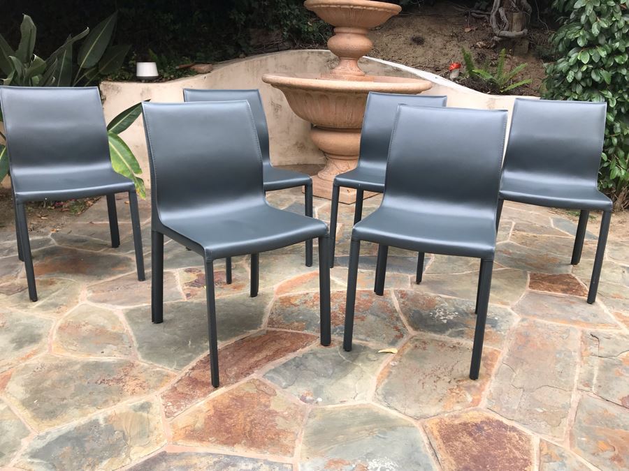 Colter Leather Dining Chairs By Nuevo - Six Chair Total [Photo 3]