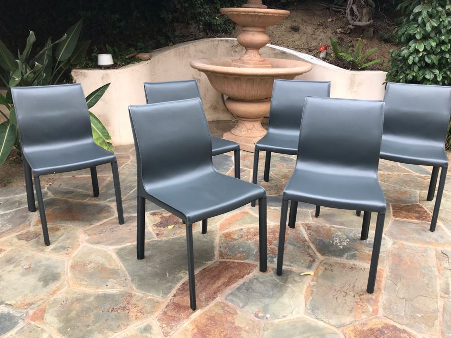 Colter Leather Dining Chairs By Nuevo - Six Chair Total [Photo 6]