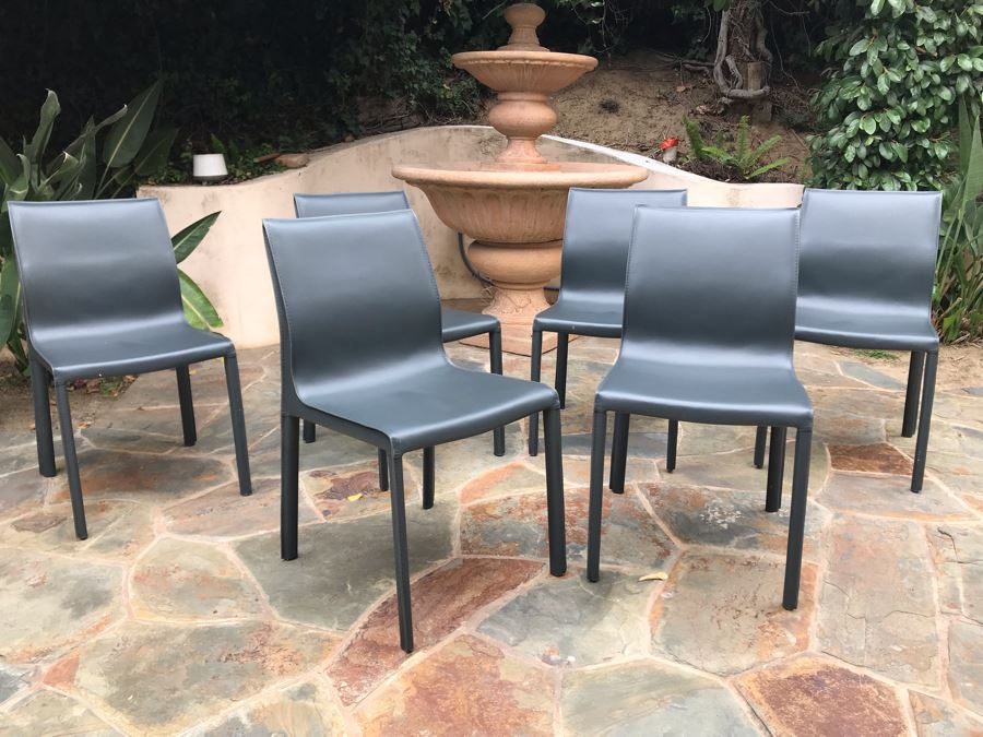 Colter Leather Dining Chairs By Nuevo - Six Chair Total [Photo 5]