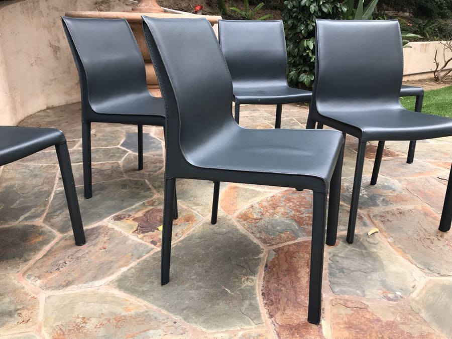 Colter Leather Dining Chairs By Nuevo - Six Chair Total