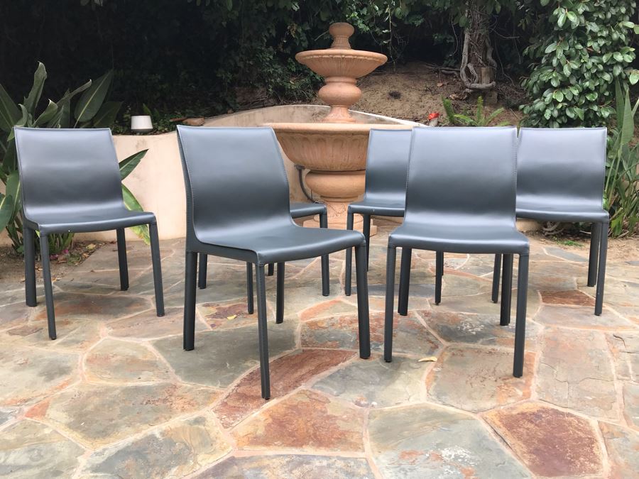 Colter Leather Dining Chairs By Nuevo - Six Chair Total [Photo 4]