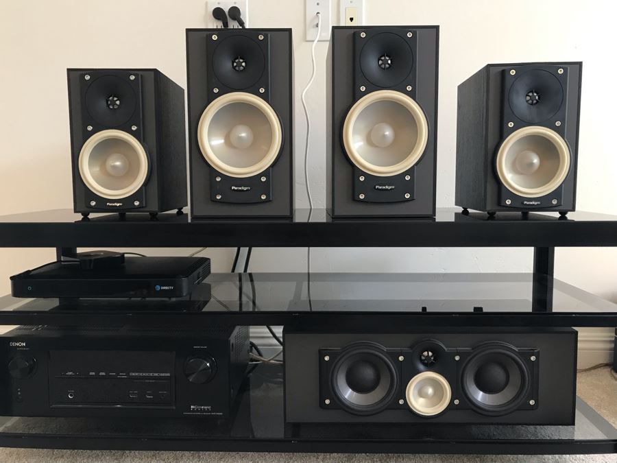 High Fidelity Audiophile Paradigm Speakers Set With Center Monitor CC-190 v.6, Pair Of Atom Monitor v.6 Speakers And Pair Of Mini Monitor V.6 Speakers - 6 Speakers Total [Photo 1]