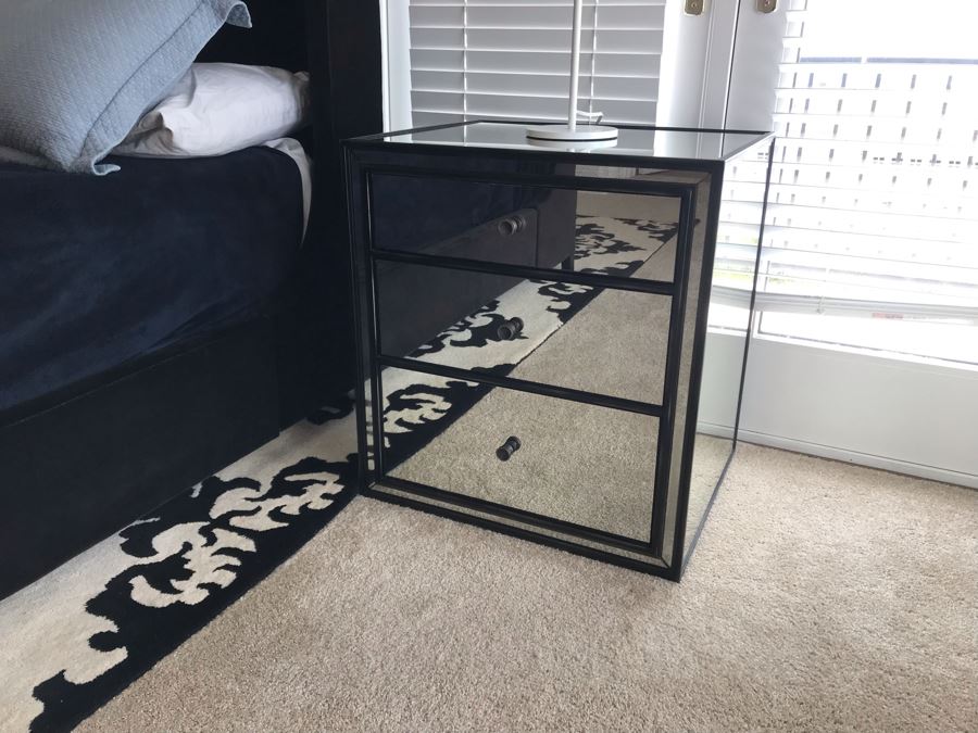 Pair Of Restoration Hardware Strand Antiqued Mirror Closed Nightstand 24W X 20D X 26H Retails $2,590 [Photo 6]