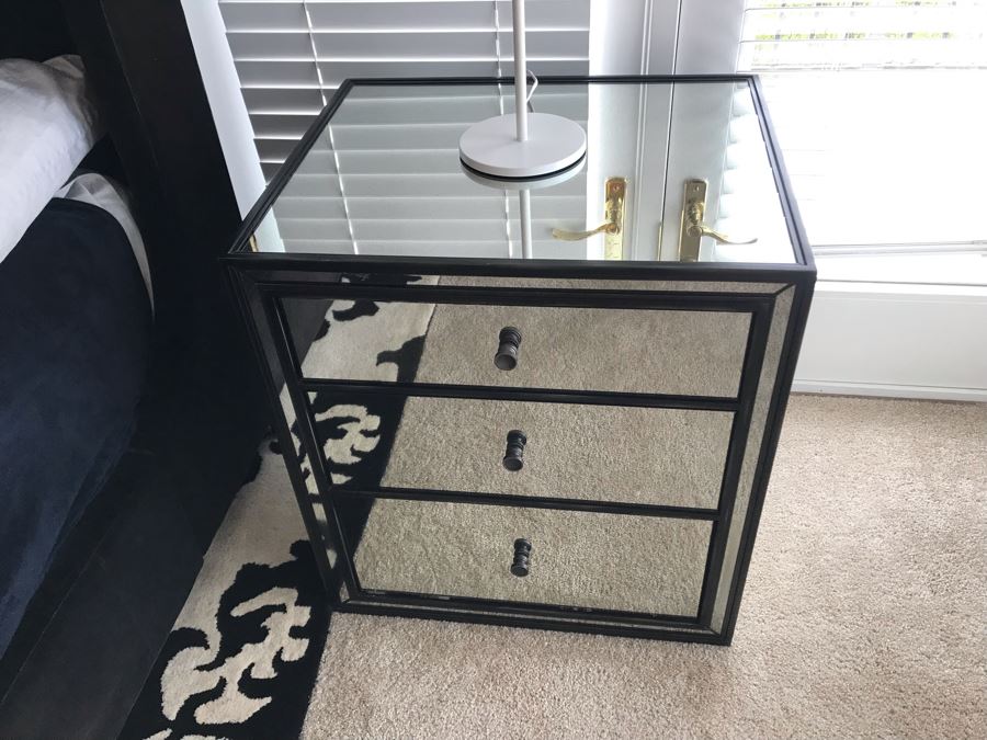 Pair Of Restoration Hardware Strand Antiqued Mirror Closed Nightstand 24W X 20D X 26H Retails $2,590 [Photo 7]