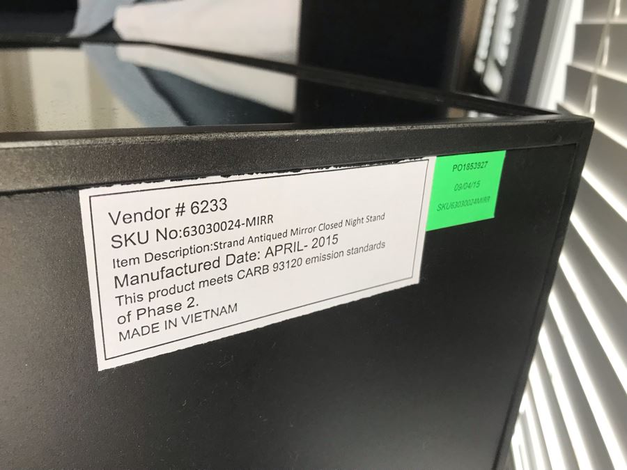 Pair Of Restoration Hardware Strand Antiqued Mirror Closed Nightstand 24W X 20D X 26H Retails $2,590 [Photo 10]