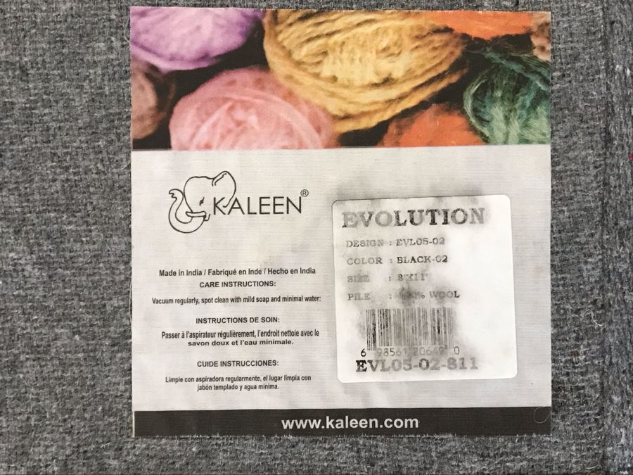 Kaleen Evolution 100% Wool Area Rug 8' X 11' B&W [Photo 8]