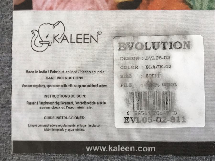 Kaleen Evolution 100% Wool Area Rug 8' X 11' B&W [Photo 9]
