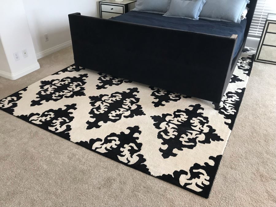 Kaleen Evolution 100% Wool Area Rug 8' X 11' B&W [Photo 3]