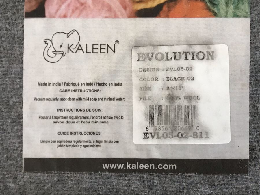 Kaleen Evolution 100% Wool Area Rug 8' X 11' B&W [Photo 10]