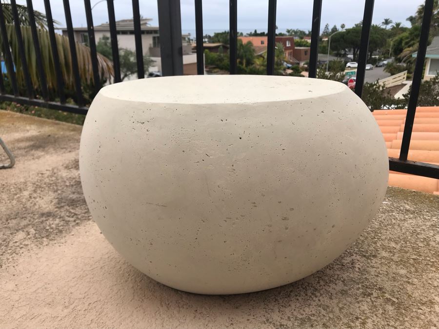 Modernist Industrial Concrete Outdoor Side Table (Hollow Inside / Not Heavy) 22W X 16D X 12H [Photo 1]