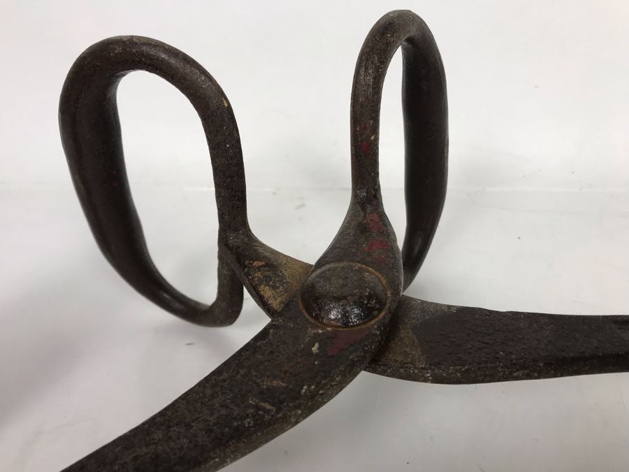 Vintage Cast Iron 14.5' Ice Tongs Gifford Wood Co, Hudson, NY 542 [Photo 3]