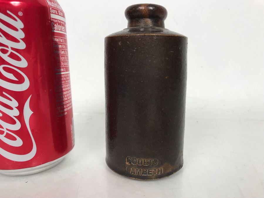 Antique Doulton Lambeth Small Ink Stoneware Bottle 4.5H [Photo 2]
